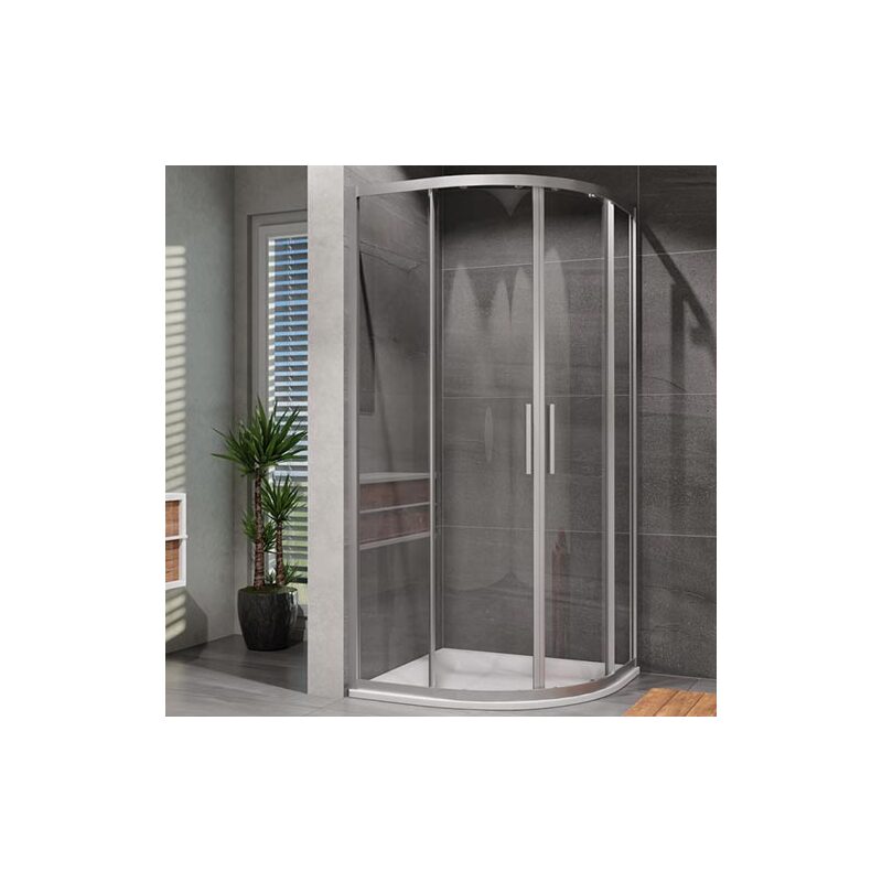 Sprchový kout Vati 90 x 90 cm, sklo čiré, profil aluchrom, čtvrtkruh, Lansanit QR99-190-C