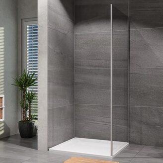 Sprchová stěna Vati 900 mm, sklo čiré, profil chrom, Lansanit LAN05029