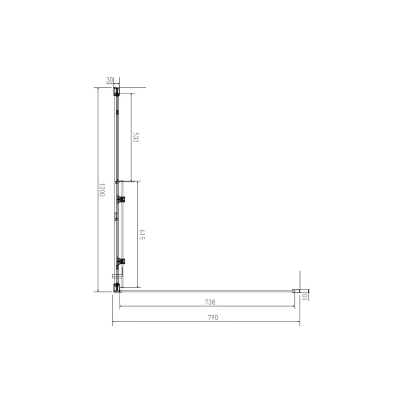 Set sprchového koutu Vati 120 x 80 cm s vaničkou, sklo čiré, profil aluchrom, obdélník, Lansanit LAN50020