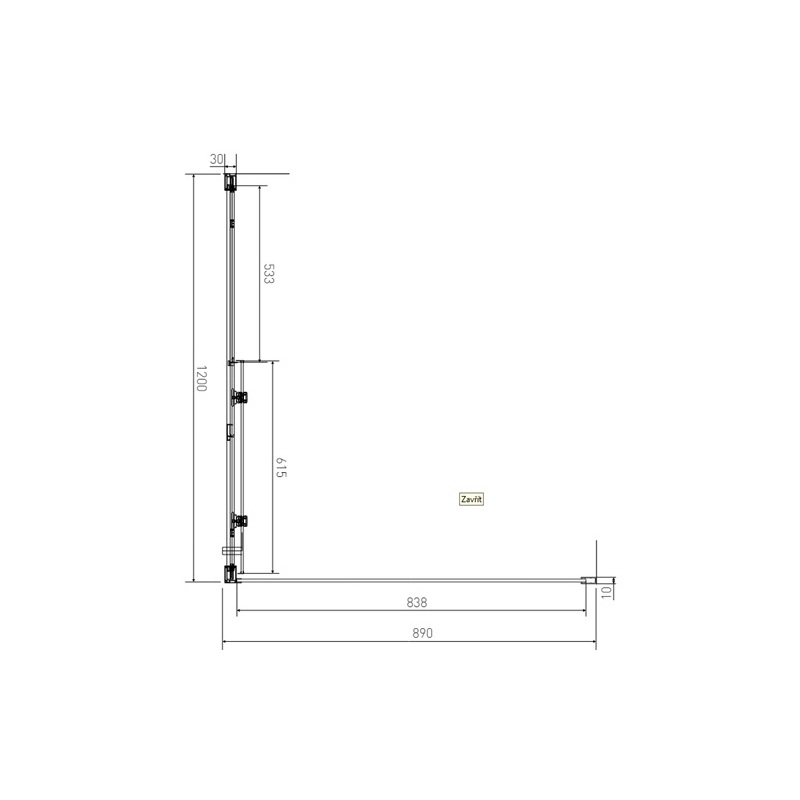 Set sprchového koutu Vati 120 x 90 cm s vaničkou, sklo čiré, profil aluchrom, obdélník, Lansanit LAN50021
