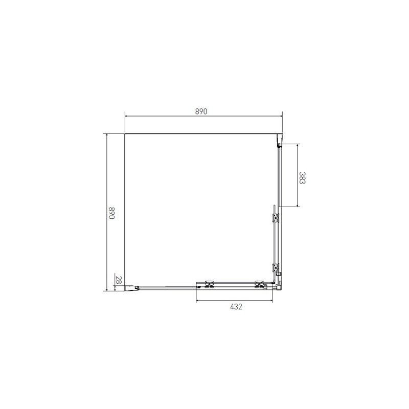 Sprchový kout Vati 90 x 90 cm, sklo čiré, profil aluchrom, čtverec, Lansanit CR99-190-C