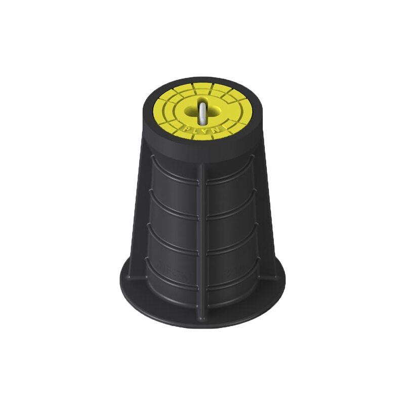 Poklop ventilový PLASTUS, PLYN, víko žluté, třmen, HECKL