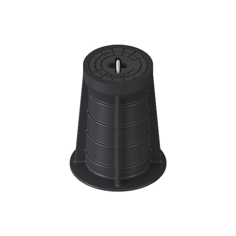Poklop ventilový PLASTUS, VODA, víko černé, bitumen, třmen, HECKL
