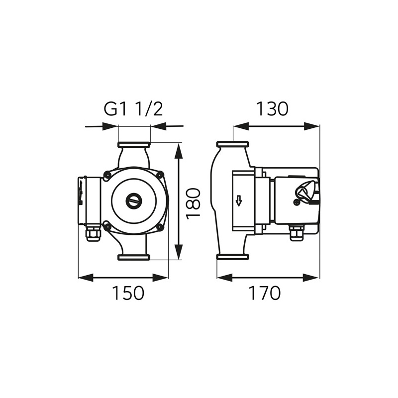 Oběhové čerpadlo FERRO 25-60/180 mm, Novaservis 0301W