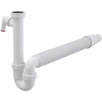 Dřezový sifon A83 bez výpusti G 6/4, odpad 50/40 mm, s přípojkou, Alcadrain A83-DN50/40