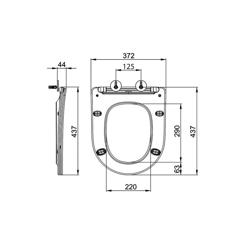 WC sedátko s poklopem Lansanit 3.0, softclose, slim, bílé, LANSEDS30