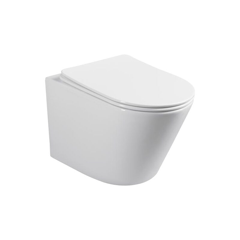Závěsné WC Aquasyst rimless se sedátkem soft-close, slim