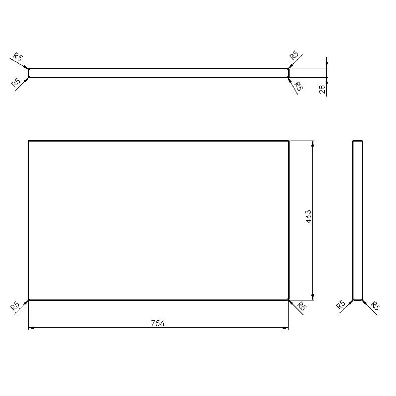 Deska pod umyvadlo Woody 75,6 × 2,8 × 46,3 cm, hnědá, Sapho WDS750-70
