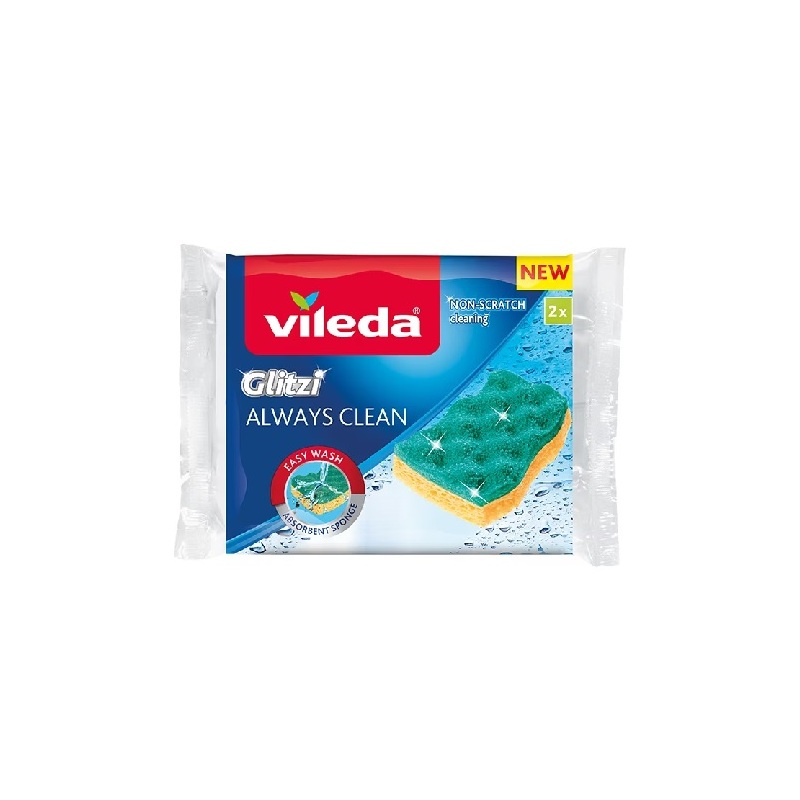 Houbička Glitzi Always Clean,viskózní, 2 ks, Vileda, 168527