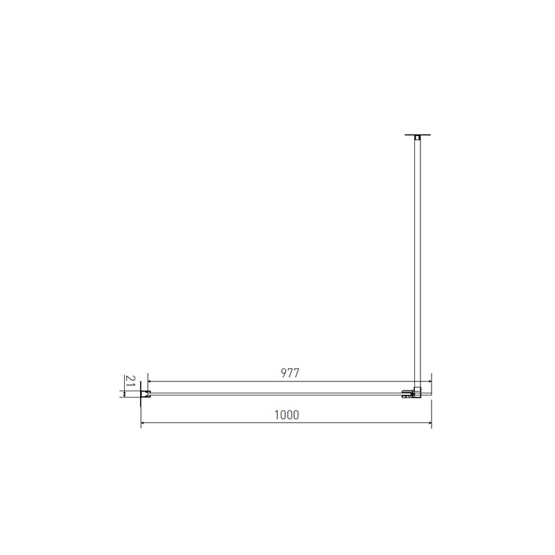 Sprchová stěna Walk-IN 1000 mm, sklo čiré, profil chrom, Lansanit LAN05036