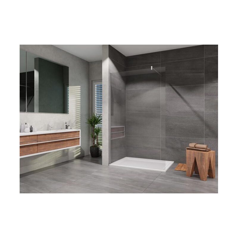 Sprchová stěna Walk-IN 1200 mm, sklo čiré, profil chrom, Lansanit LAN05039