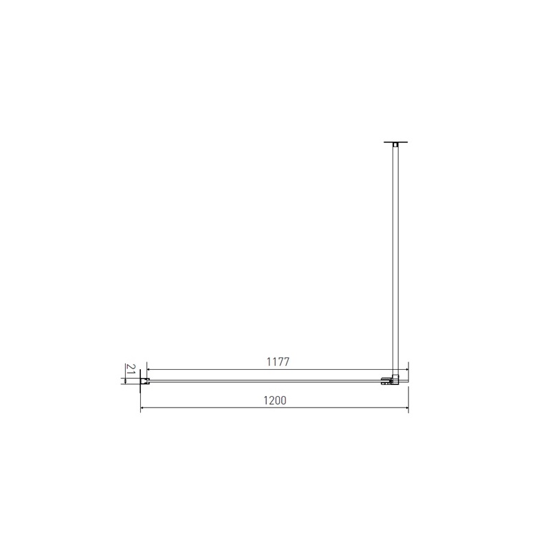 Sprchová stěna Walk-IN 1200 mm, sklo čiré, profil chrom, Lansanit LAN05039