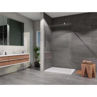 Sprchová stěna Walk-IN 1400 mm, sklo čiré, profil chrom, Lansanit LAN05042