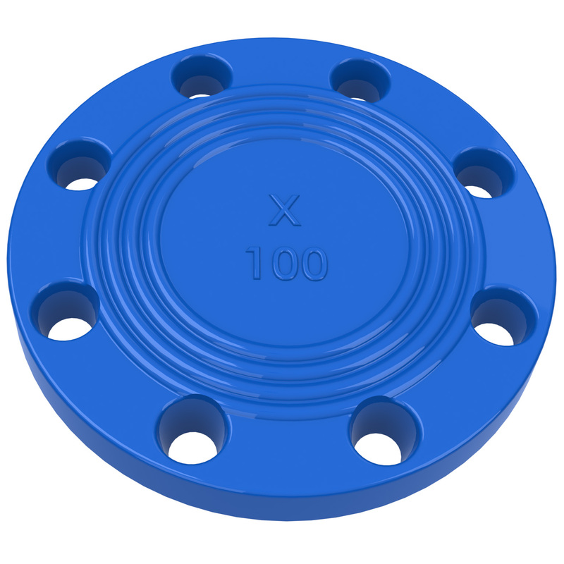 Zaslepovací X příruba DN 100, šedá litina, HECKL