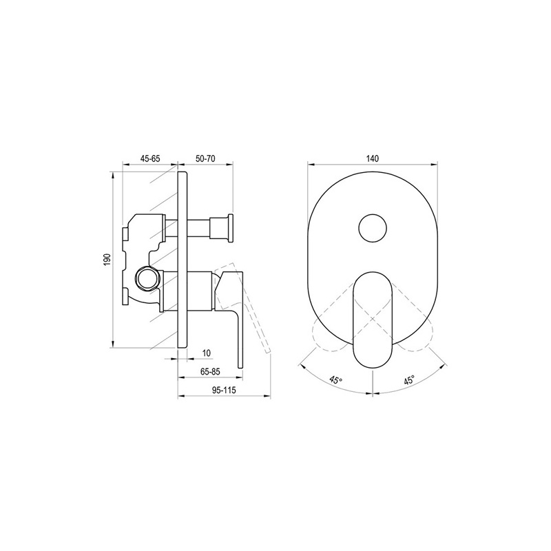 Vanová baterie Chrome, chrom, podomítková, bez příslušenství, CR 065.00, Ravak X070056