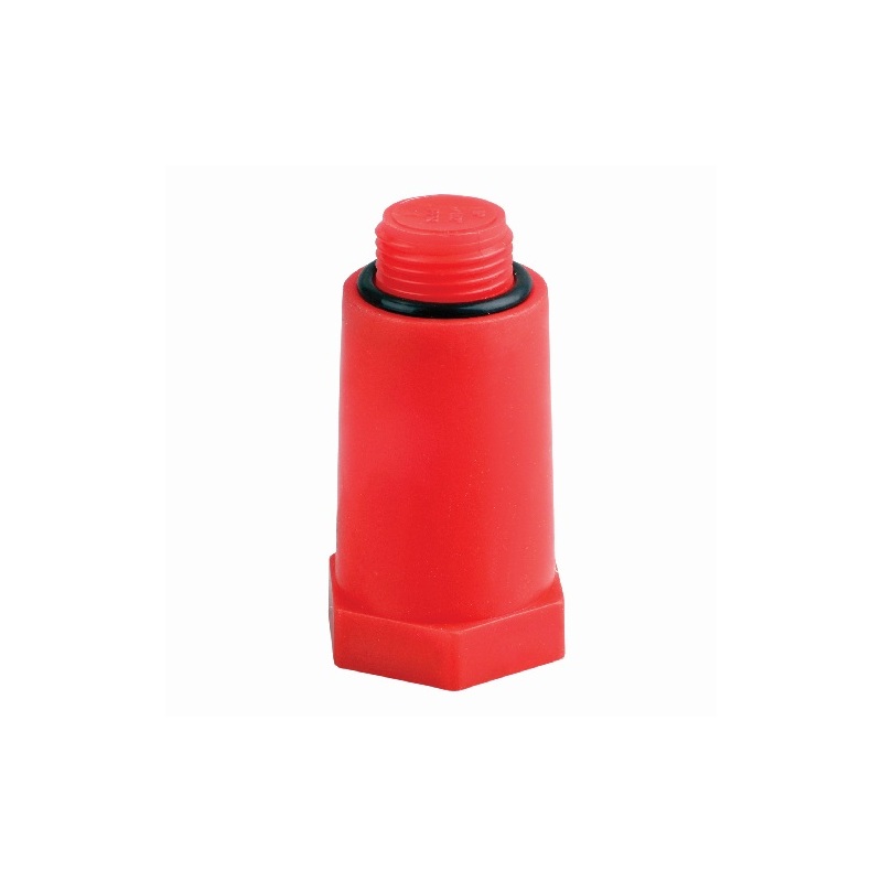 Montážní zátka tlaková PPR 1/2, dlouhá, červená