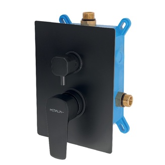 Vanová baterie Metalia 58, černá/chrom, podomítková, s příslušenstvím, Novaservis BOX58051R,5