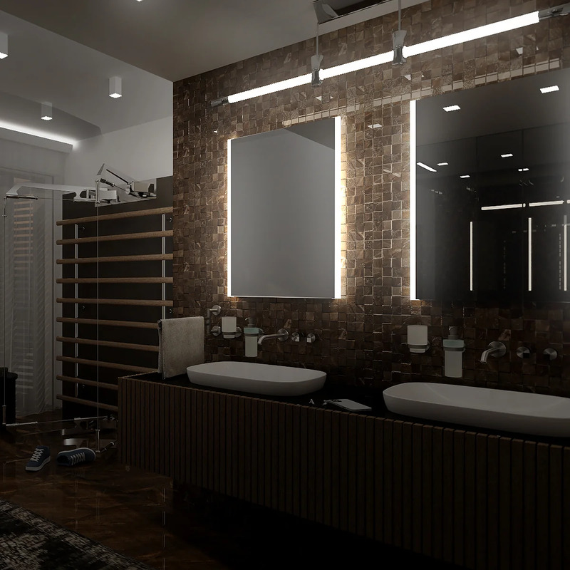 LED zrcadlo 60 x 80 cm hliník, Nimco ZP 11002