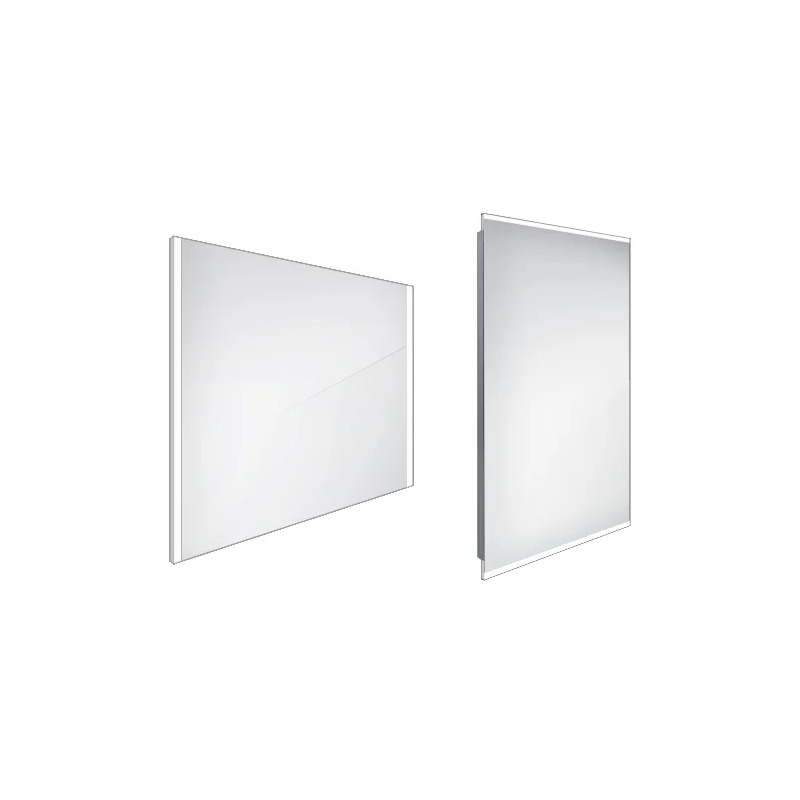 LED zrcadlo 80  x  70 cm hliník, boční osvětlení, Nimco ZP 11003