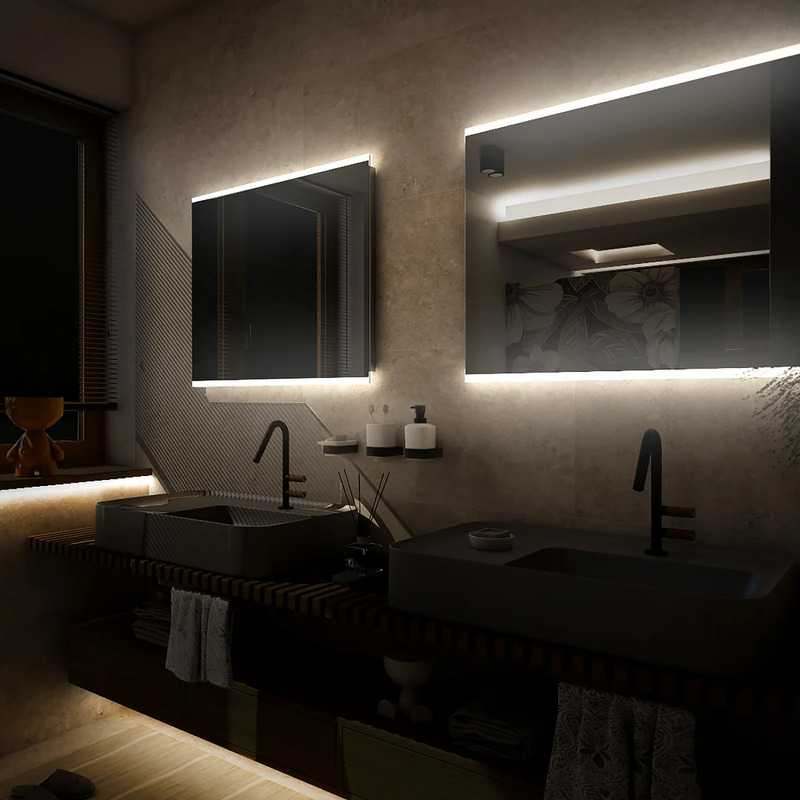 LED zrcadlo 80  x  70 cm hliník, Nimco ZP 12003