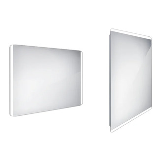 LED zrcadlo 100 x 70 cm hliník, boční osvětlení, Nimco ZP 17004