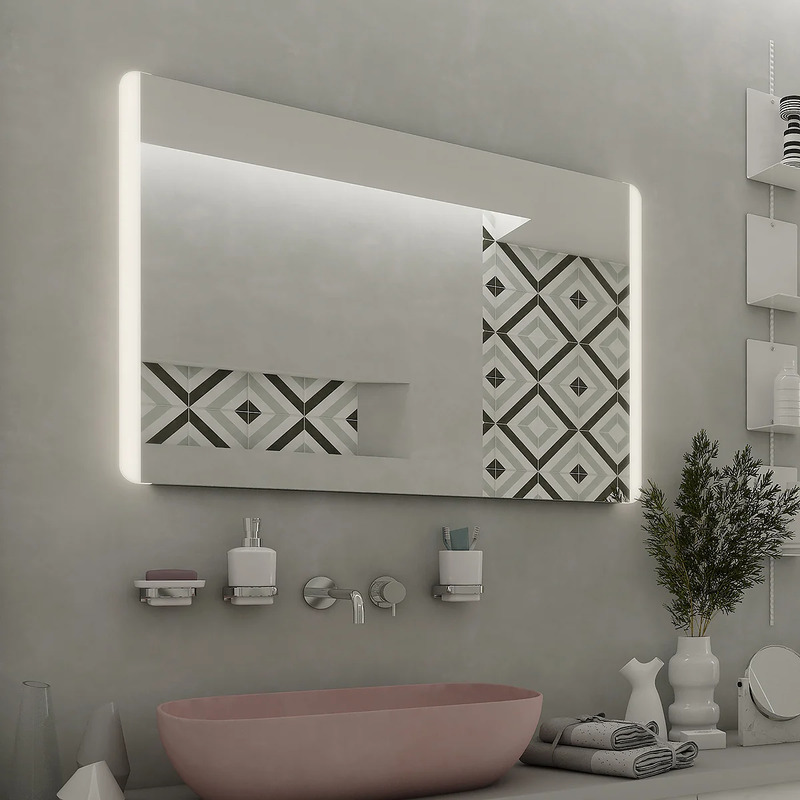 LED zrcadlo 100  x  70 cm hliník, boční osvětlení, Nimco ZP 17004
