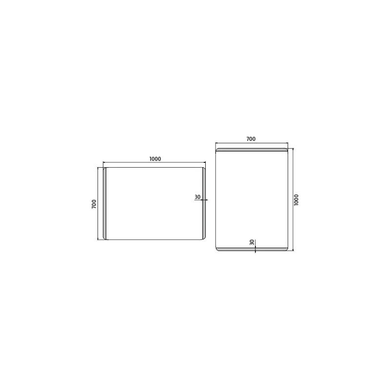 LED zrcadlo 100  x  70 cm hliník, boční osvětlení, Nimco ZP 17004