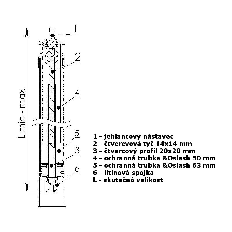 Zemní souprava Rd 1,0-1,4 m, pro Hawle přípojky DN 25-50, HECKL