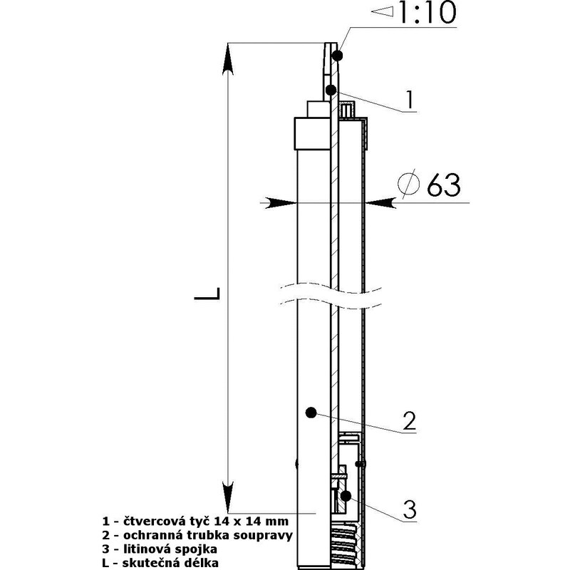 Zemní souprava Rd 1,5 m, pro Hawle přípojky DN 25-50, HECKL