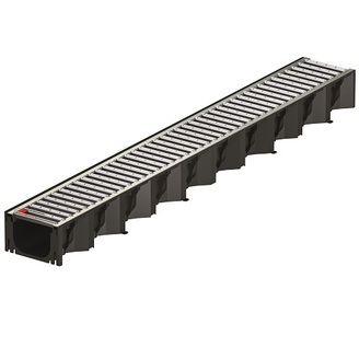 Odvodňovací žlab Hexaline, H 81 mm, 1 m, A15, pozinkovaný rošt, ACO 319213