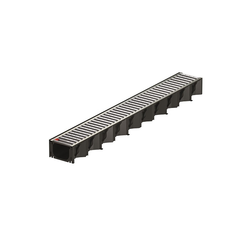 Odvodňovací žlab Hexaline, H 81 mm, 1 m, A15, pozinkovaný rošt, ACO 319213