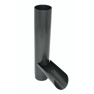Vypouštěcí klapka svodu okapu DN 105 mm, antracit metalic, plast, pro deštovou vodu, Marley 360591