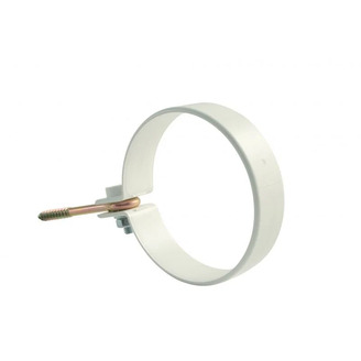 Objímka svodu okapu DN 105 mm, bílá, se šroubem, (pár=2ks), Marley 084299