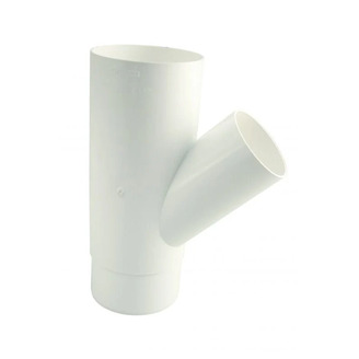 Odbočka svodu okapu 45° DN 105 mm, bílá, plast, Marley 084480