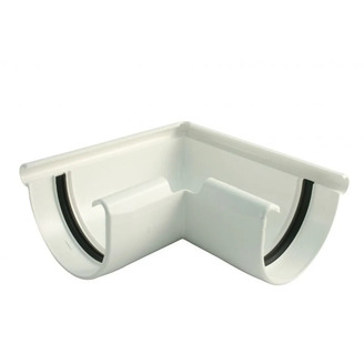 Vnější roh žlabu okapu RG 100 mm, bílá, plast, Marley 083865