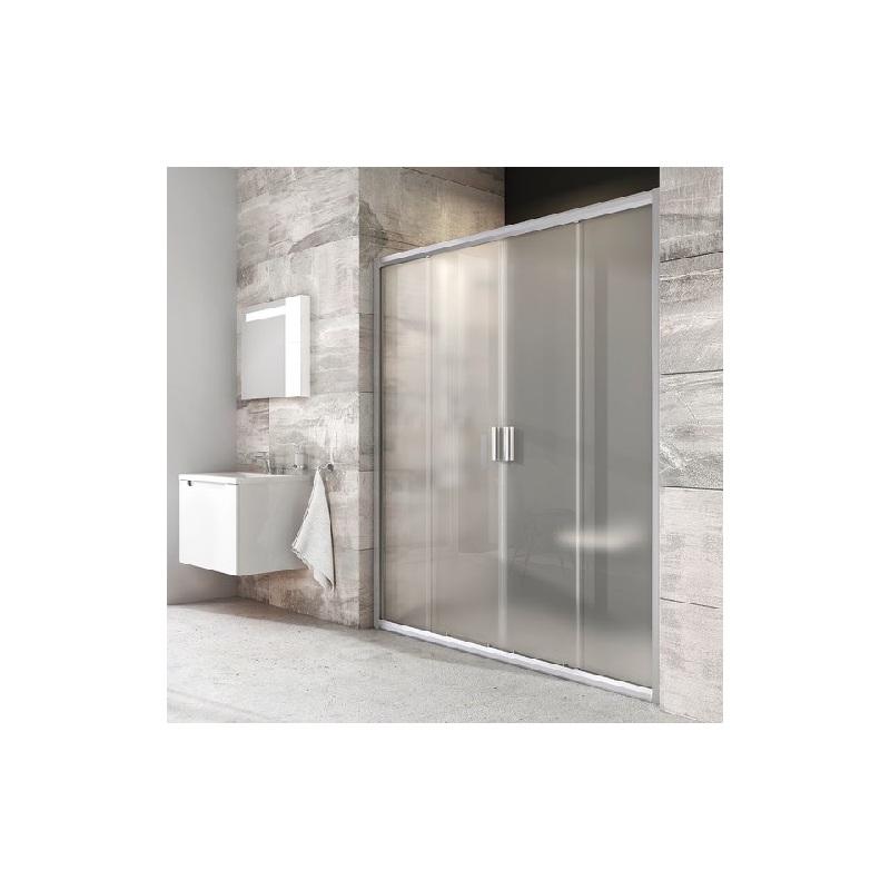 Sprchové dveře Blix BLDP4 1400 mm, sklo Grape, profil satin, Ravak, 0YVM0U00ZG