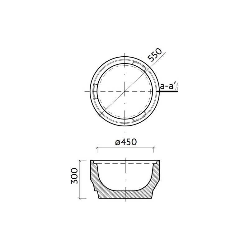 Dno bez výtoku TBV-Q 2a 450/300