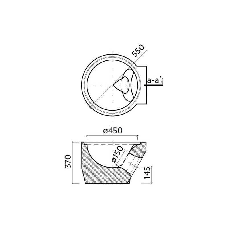Dno s výtokem PVC DN 150 TBV-Q 1a 450/330