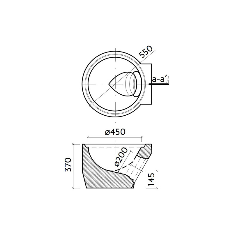 Dno s výtokem PVC DN 200 TBV-Q 1d 450/380