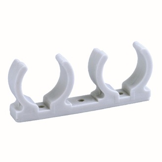 Dvojpříchytka plastová 2 x 10, pro potrubí z mědi