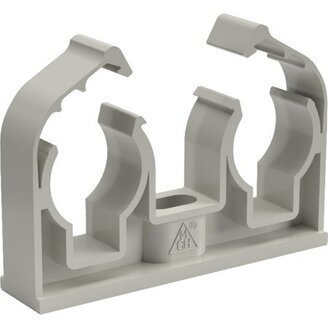 Dvojpříchytka plastová s klipem 20, pro plastové potrubí