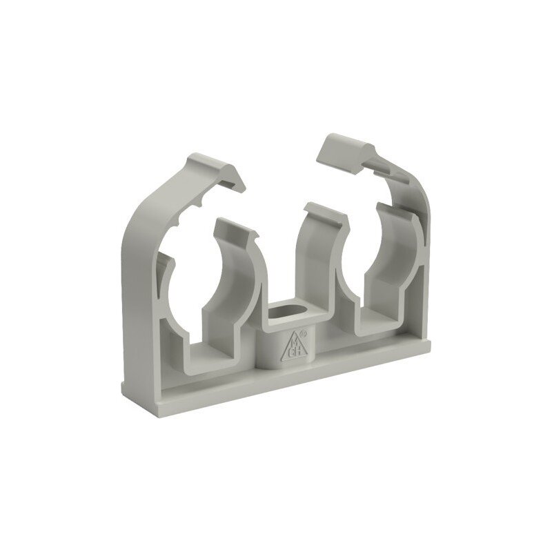 Dvojpříchytka plastová s klipem 25, pro plastové potrubí