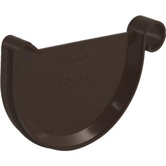 Čelo okapového žlabu RG 100 mm, hnědá, plast, Marley 075730