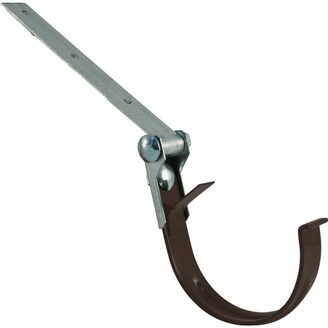 Kovový hák žlabu RG 100 mm, hnědá, s kloubem, poplastovaný, Marley 076386