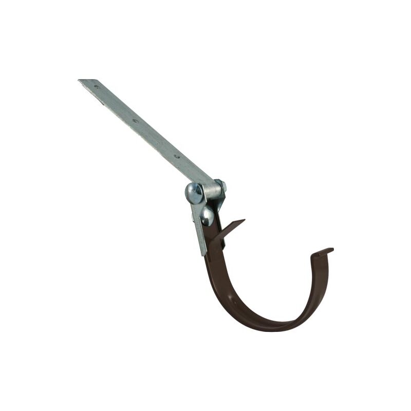 Kovový hák žlabu RG 100 mm, hnědá, s kloubem, poplastovaný, Marley 076386