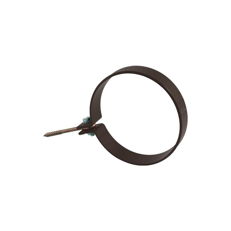 Objímka svodu okapu DN 125 mm, hnědá, se šroubem, (pár=2ks), Marley 801155