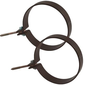 Objímka svodu okapu DN 105 mm, hnědá, se šroubem, (1ks), Marley 079233