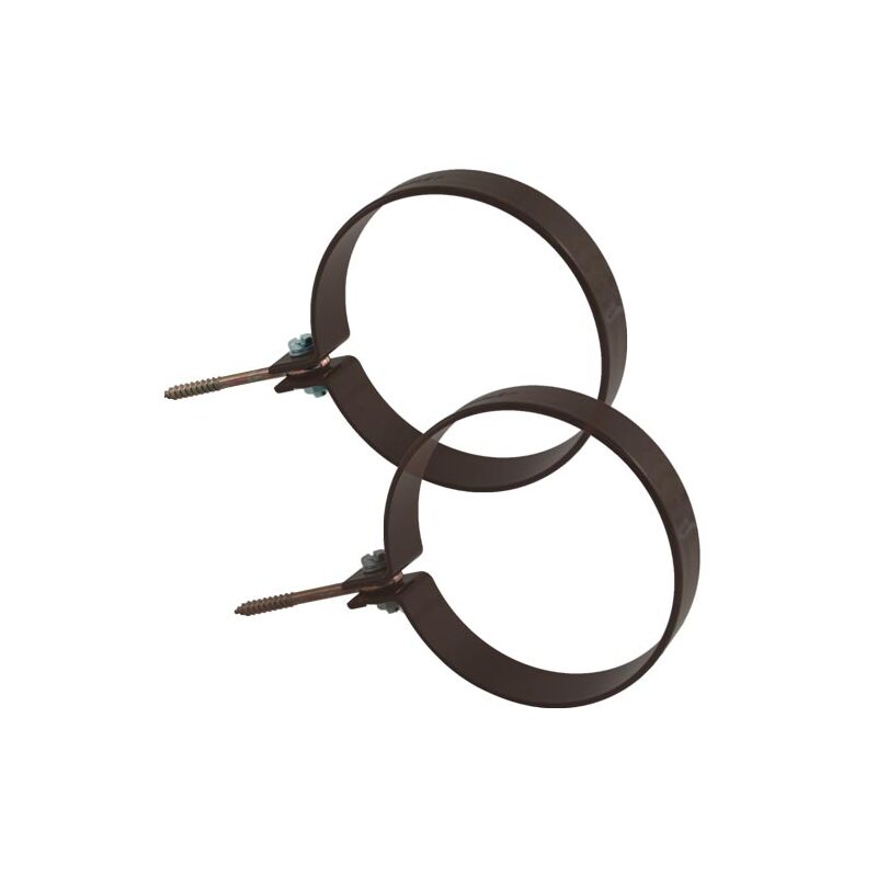 Objímka svodu okapu DN 75 mm, hnědá, se šroubem, (pár=2ks), Marley 079219