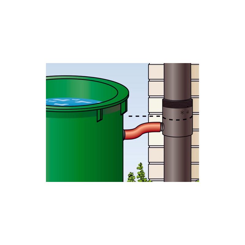 Sběrač dešťové vody okapu DN 53-75 mm, hadicové připojení 25,4 mm, hnědá, plast, Marley 079622