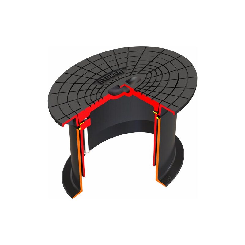 Poklop hydrantový KOMPAKTUS, HYDRANT, víko černé, můstek, HECKL